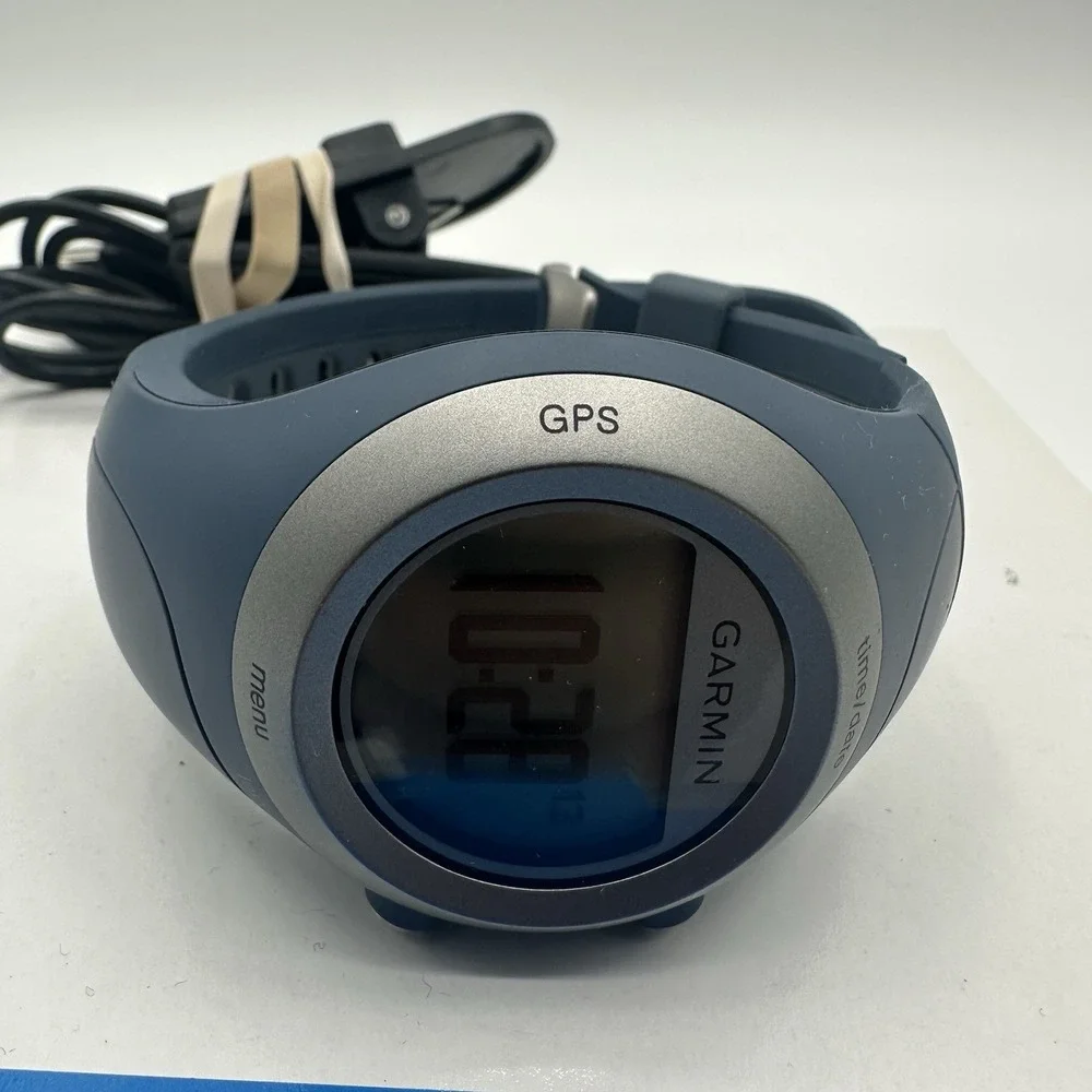 Garmin Forerunner 405CX GPS Wireless Sports Watch Blue w/ USB, HRM, Charger READ